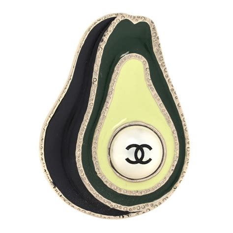 chanel avocado brooch|Chanel jacket brooch.